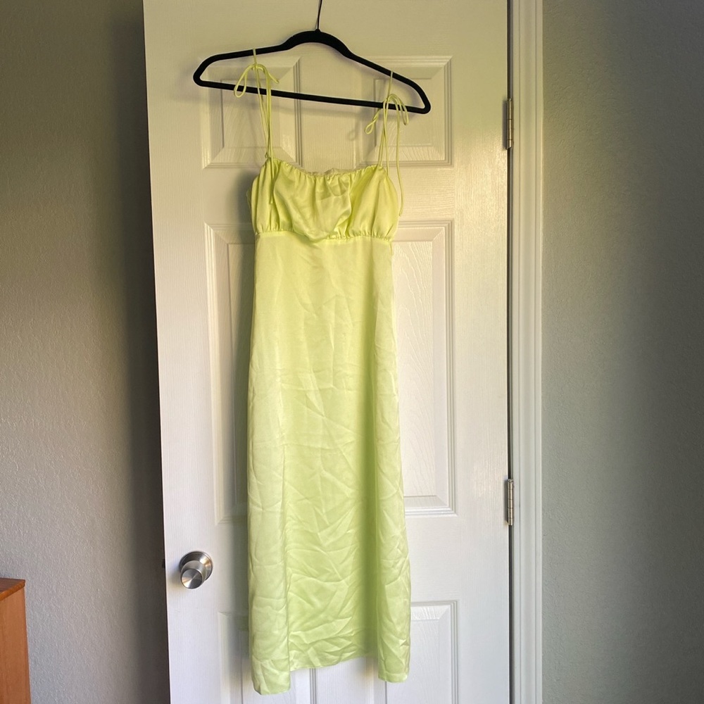 Lime green Reclaimed Vintage midi dress